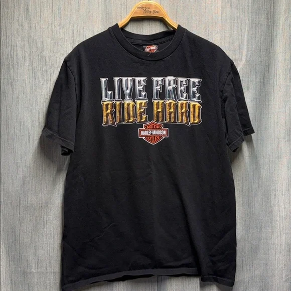 Harley-Davidson Black Tee with Bold Logo size large - Picture 9 of 11
